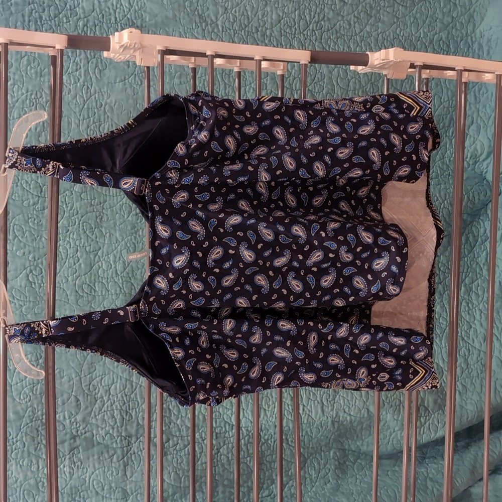 LN Lands' End 22W Tankini Top Wireless Built-in Bra - Picture 2 of 2